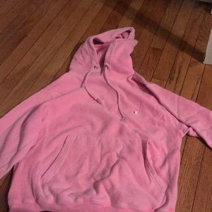 pink champion hoodie